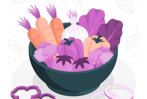Illustration d'un bol de légumes.
